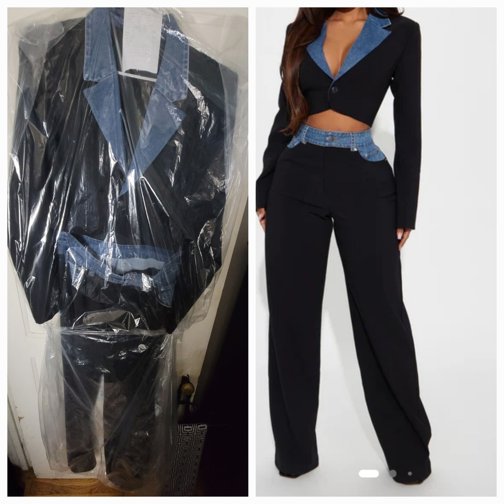 Fashion Nova Black and Blue Pantsuit